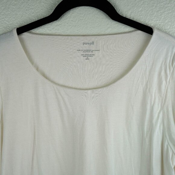 Pure Jill J. Jill Cream 3/4‎ Sleeve Modal Tee MP Petite - Picture 2 of 9